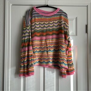 SHEIN Curve knit crochet bell sleeve top size 3x